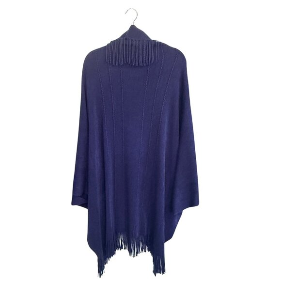 Layers By Lizden Marvelus Cardigan Womens Plus One Size Blue Acrylic Fringe - Picture 2 of 6